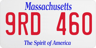 MA license plate 9RD460