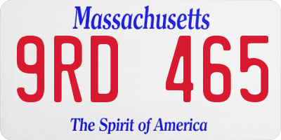 MA license plate 9RD465