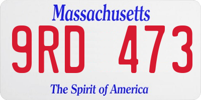 MA license plate 9RD473