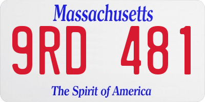 MA license plate 9RD481