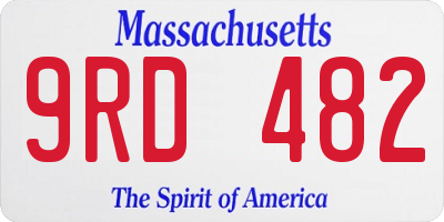 MA license plate 9RD482