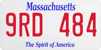 MA license plate 9RD484