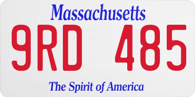 MA license plate 9RD485
