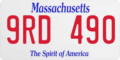 MA license plate 9RD490