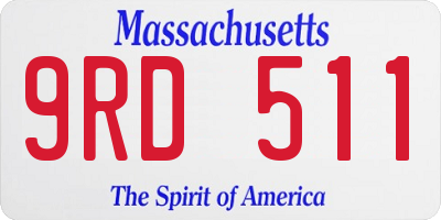 MA license plate 9RD511