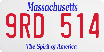 MA license plate 9RD514
