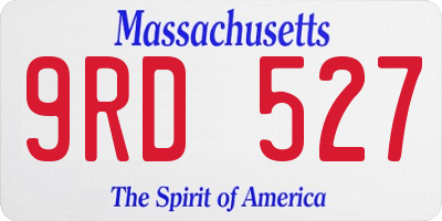MA license plate 9RD527