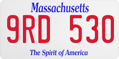 MA license plate 9RD530