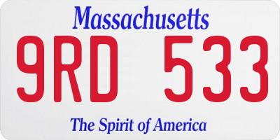 MA license plate 9RD533