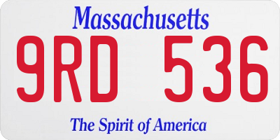 MA license plate 9RD536