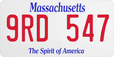 MA license plate 9RD547