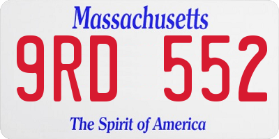 MA license plate 9RD552