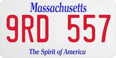 MA license plate 9RD557