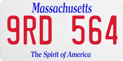 MA license plate 9RD564