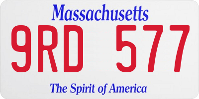 MA license plate 9RD577