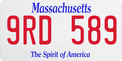 MA license plate 9RD589