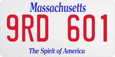 MA license plate 9RD601
