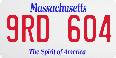 MA license plate 9RD604