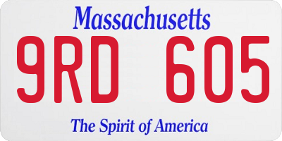 MA license plate 9RD605