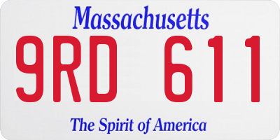 MA license plate 9RD611