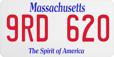 MA license plate 9RD620