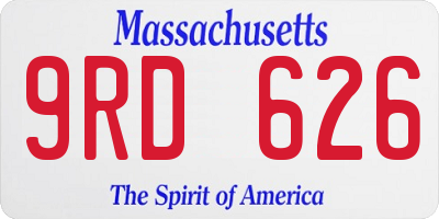 MA license plate 9RD626