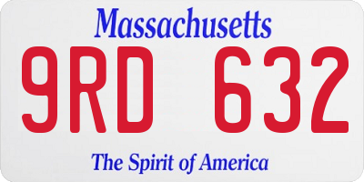 MA license plate 9RD632