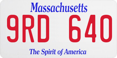 MA license plate 9RD640