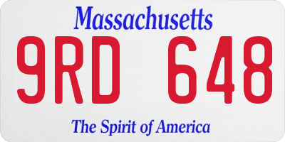 MA license plate 9RD648
