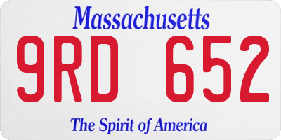 MA license plate 9RD652