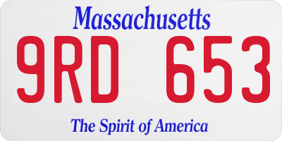 MA license plate 9RD653