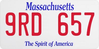 MA license plate 9RD657