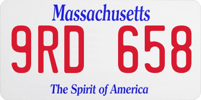 MA license plate 9RD658