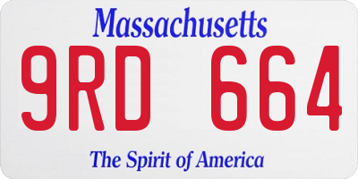 MA license plate 9RD664
