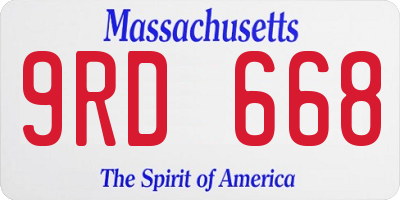 MA license plate 9RD668