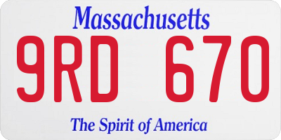 MA license plate 9RD670