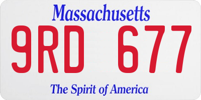 MA license plate 9RD677