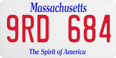 MA license plate 9RD684
