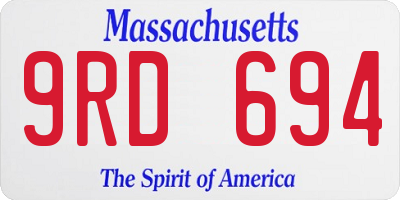 MA license plate 9RD694