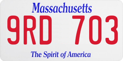 MA license plate 9RD703