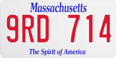MA license plate 9RD714