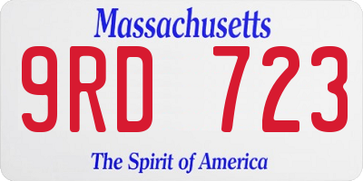 MA license plate 9RD723