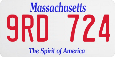 MA license plate 9RD724