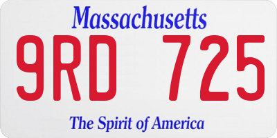 MA license plate 9RD725