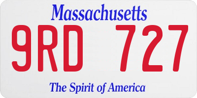 MA license plate 9RD727