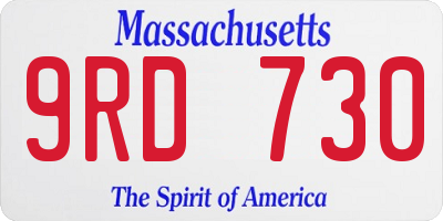 MA license plate 9RD730