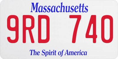 MA license plate 9RD740