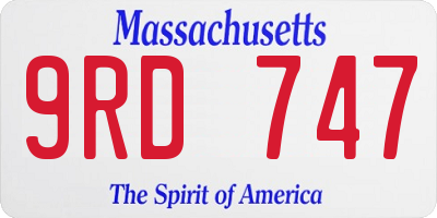 MA license plate 9RD747