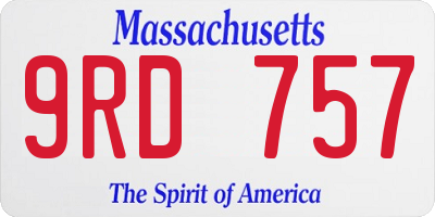 MA license plate 9RD757