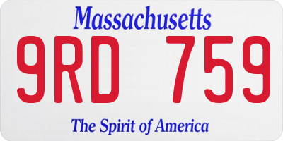 MA license plate 9RD759